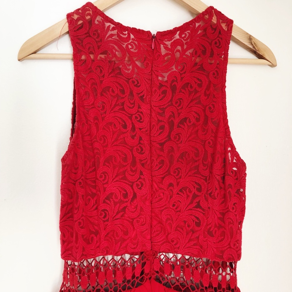 Sugarlips red lace cutout maxi dress size medium - Picture 5 of 9